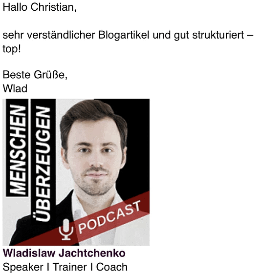 Feedback von Wladislaw Feedback von Wladislaw
